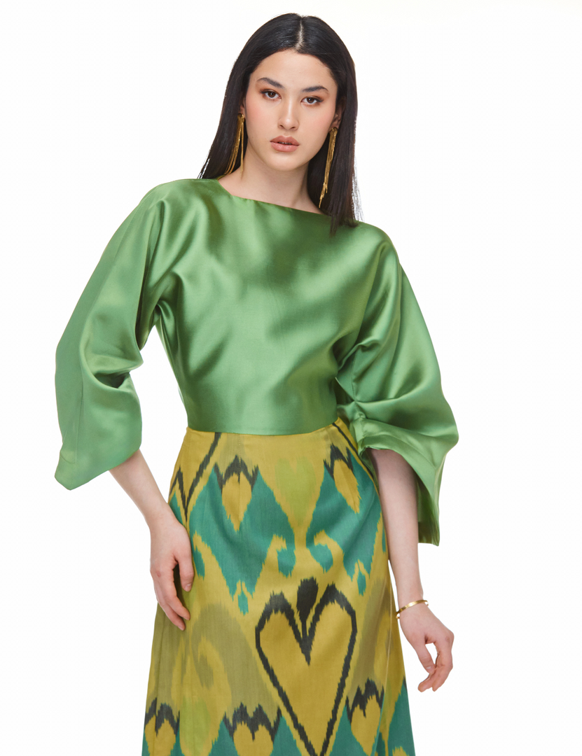 Celestial Silk Green Dress