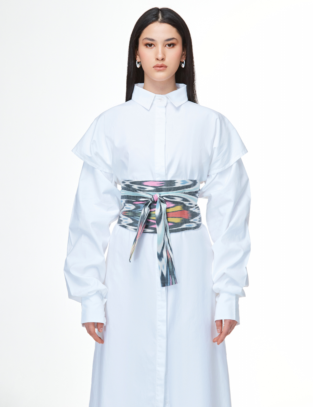 White Elegance Shirt Dress