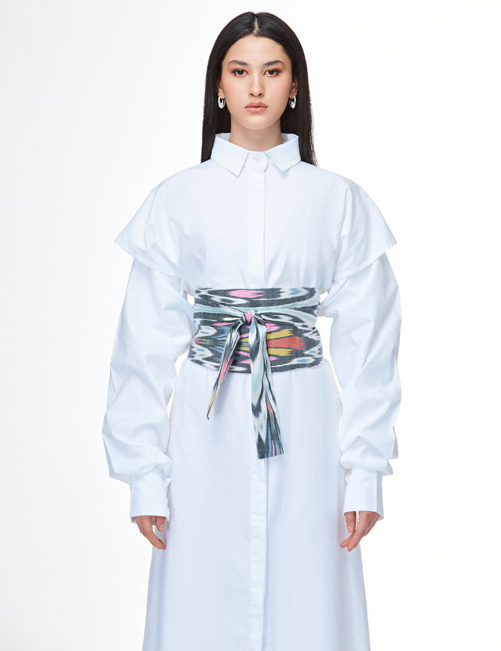 White Elegance Shirt Dress